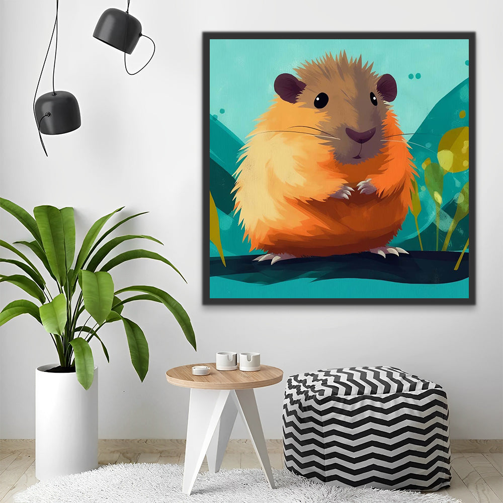 Cartoon Hamster Paint by Numbers for Kids