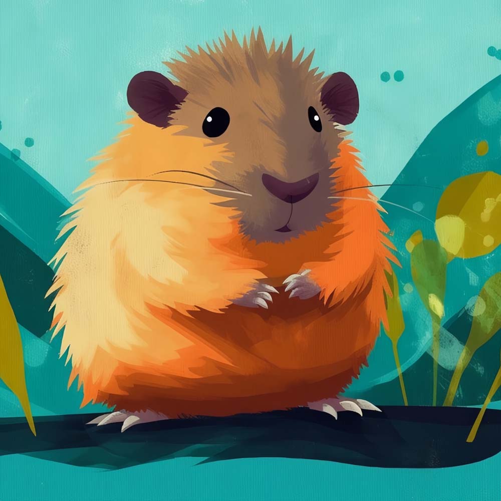 Cartoon Hamster Paint by Numbers for Kids