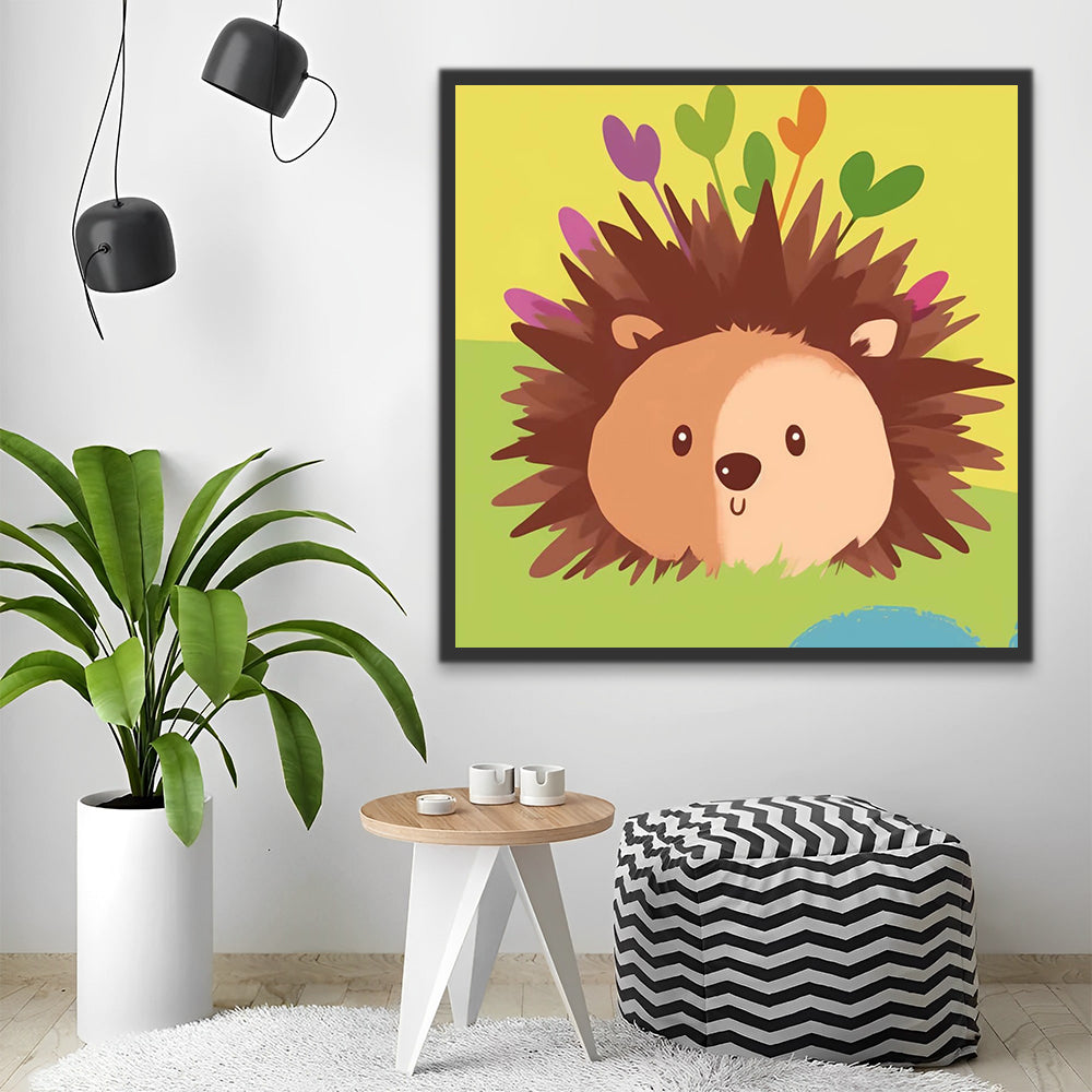 Cartoon Hedgehog Paint by Numbers for Kids