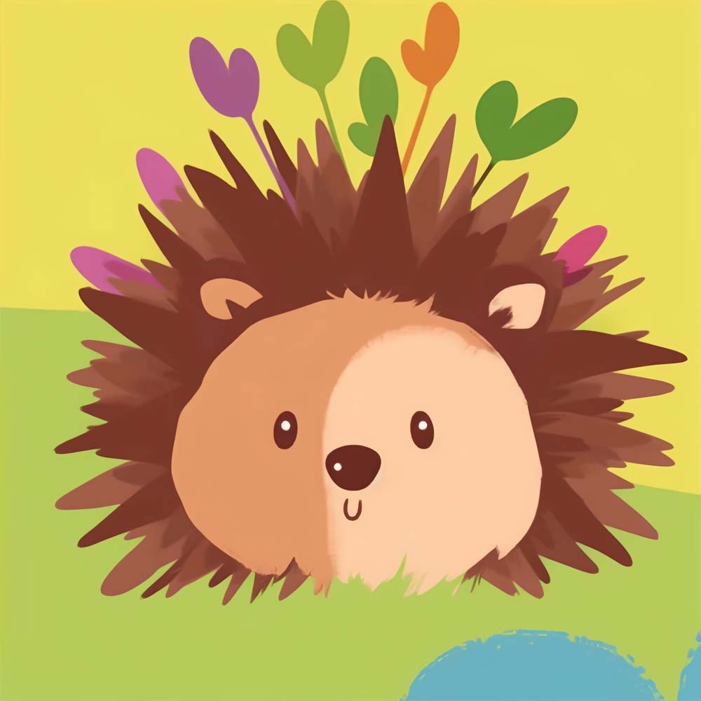 Cartoon Hedgehog Paint by Numbers for Kids