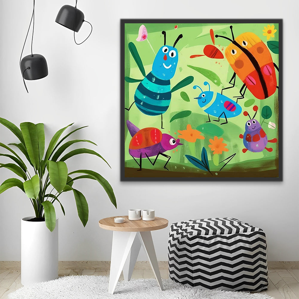 Cartoon Insect Paint by Numbers for Kids