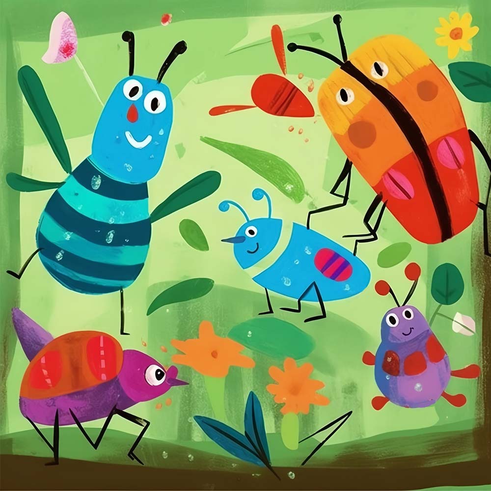 Cartoon Insect Paint by Numbers for Kids