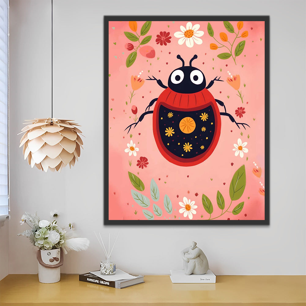 Cartoon Ladybug Paint by Numbers for Kids