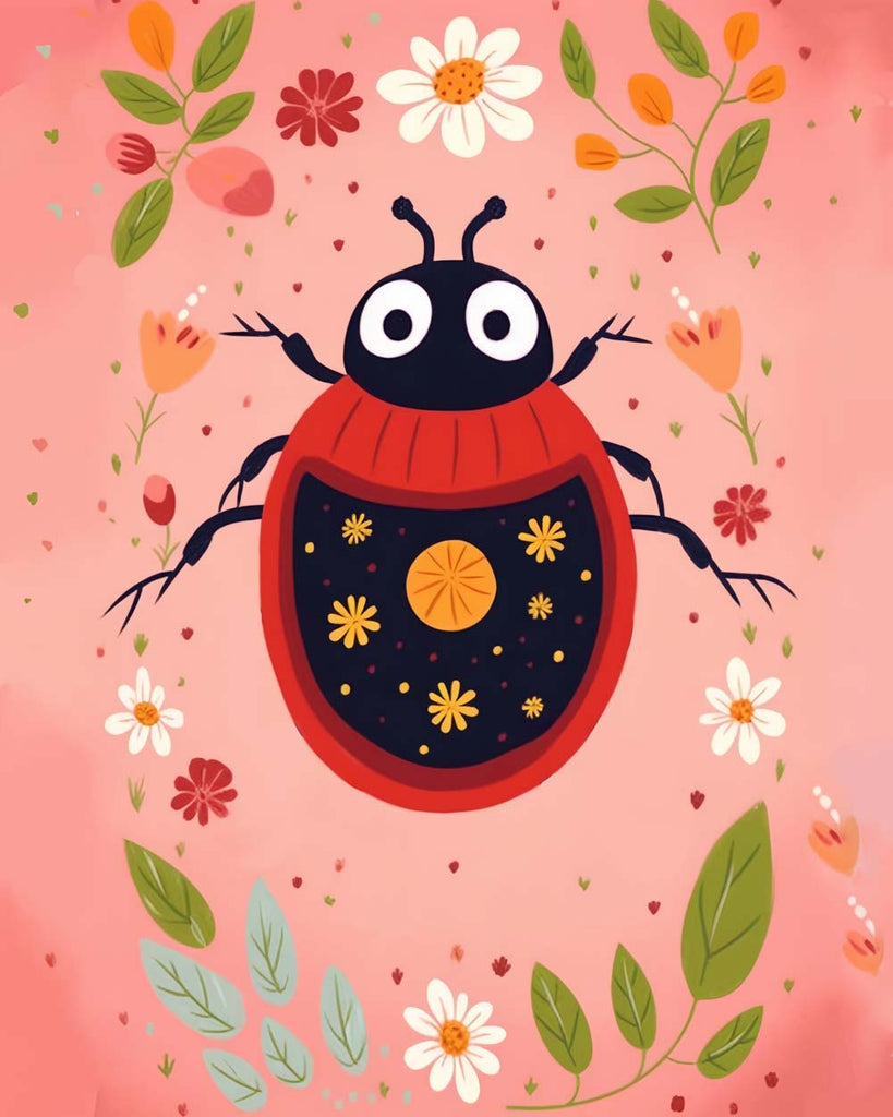 Cartoon Ladybug Paint by Numbers for Kids