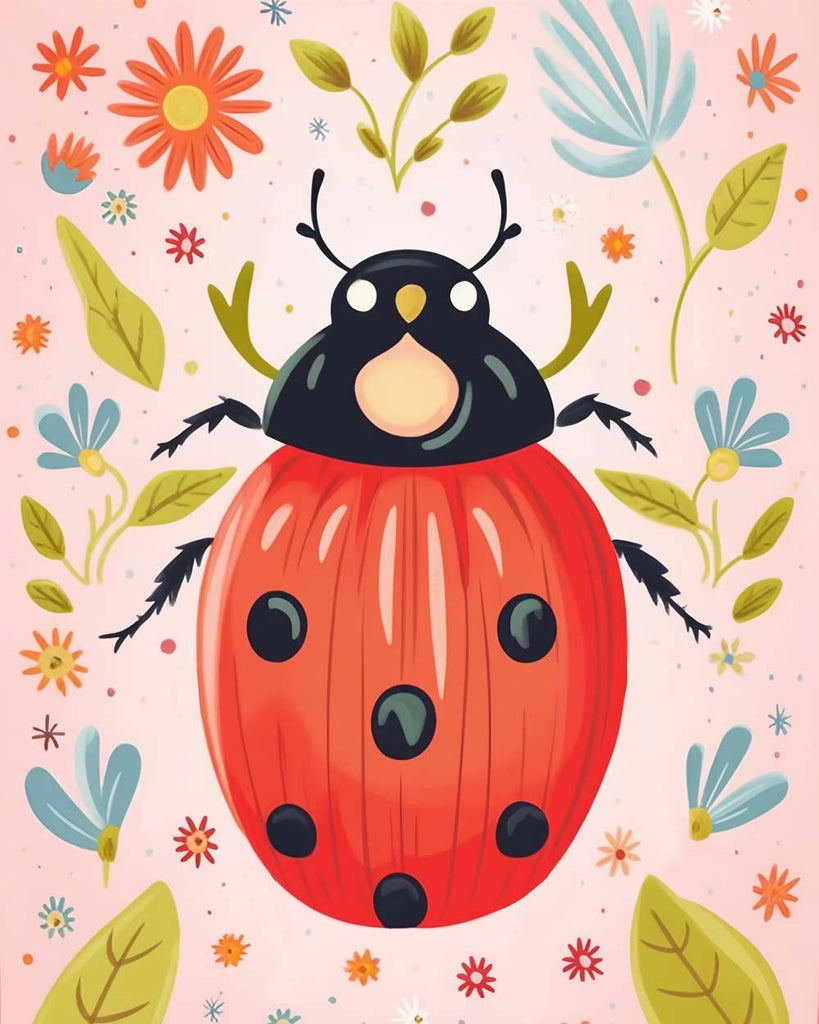 Cartoon Ladybug Paint by Numbers for Kids