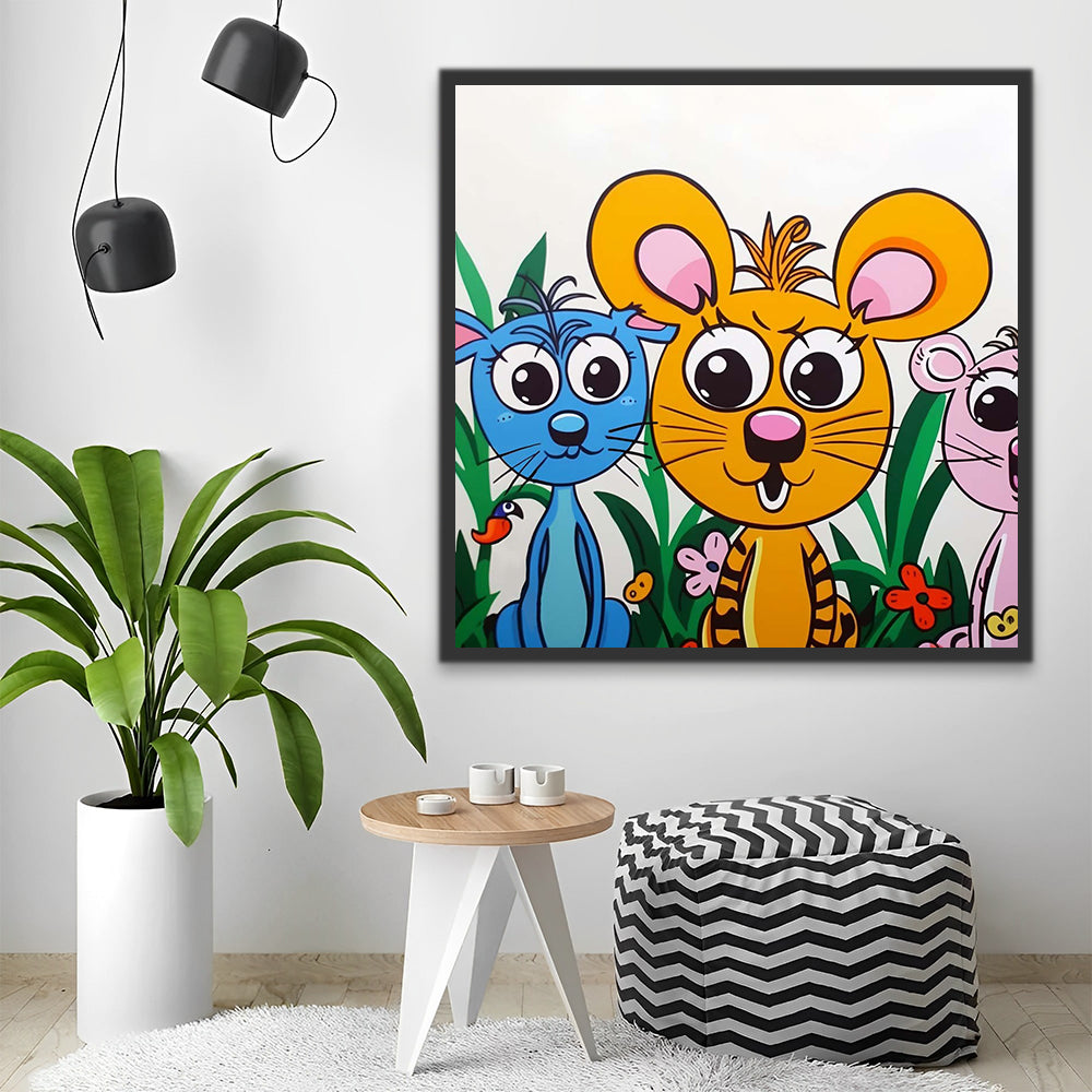 Cartoon Mice Paint by Numbers for Kids