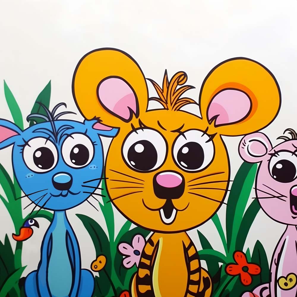 Cartoon Mice Paint by Numbers for Kids