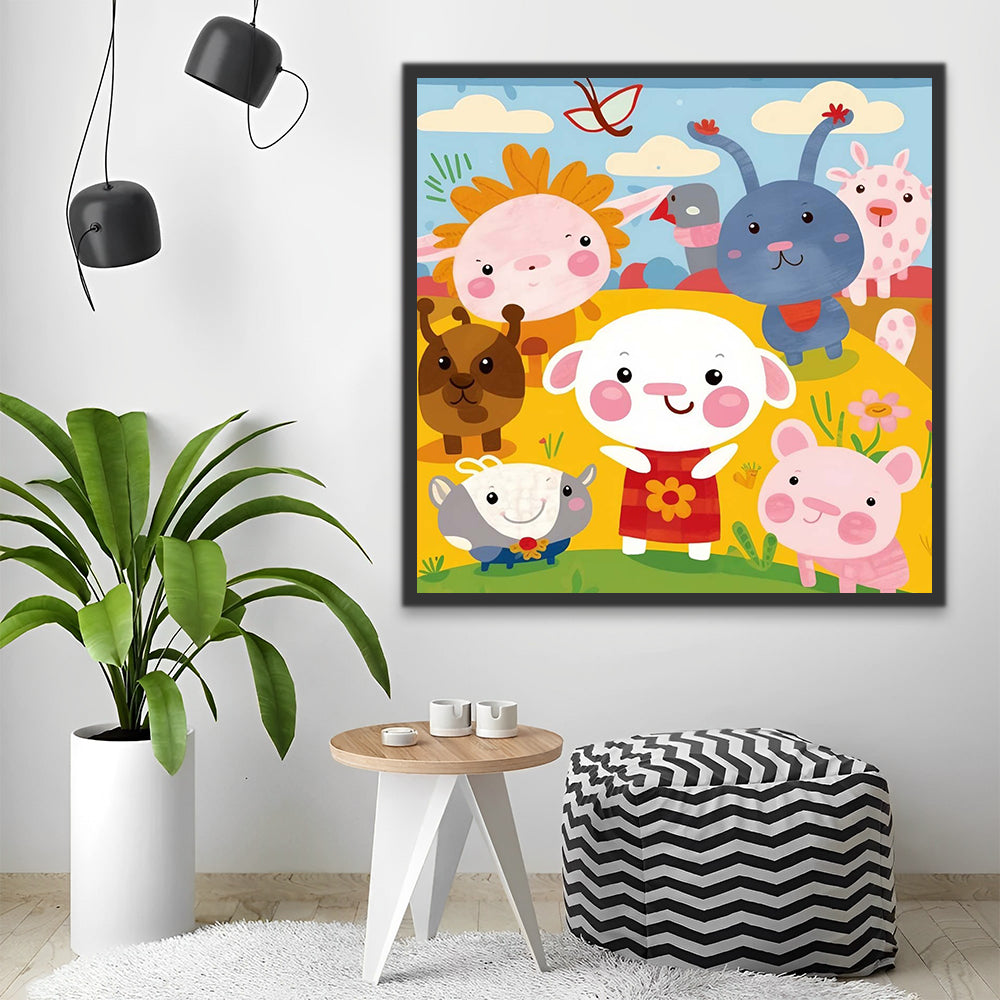 Cartoon Rabbit and Pig Paint by Numbers for Kids