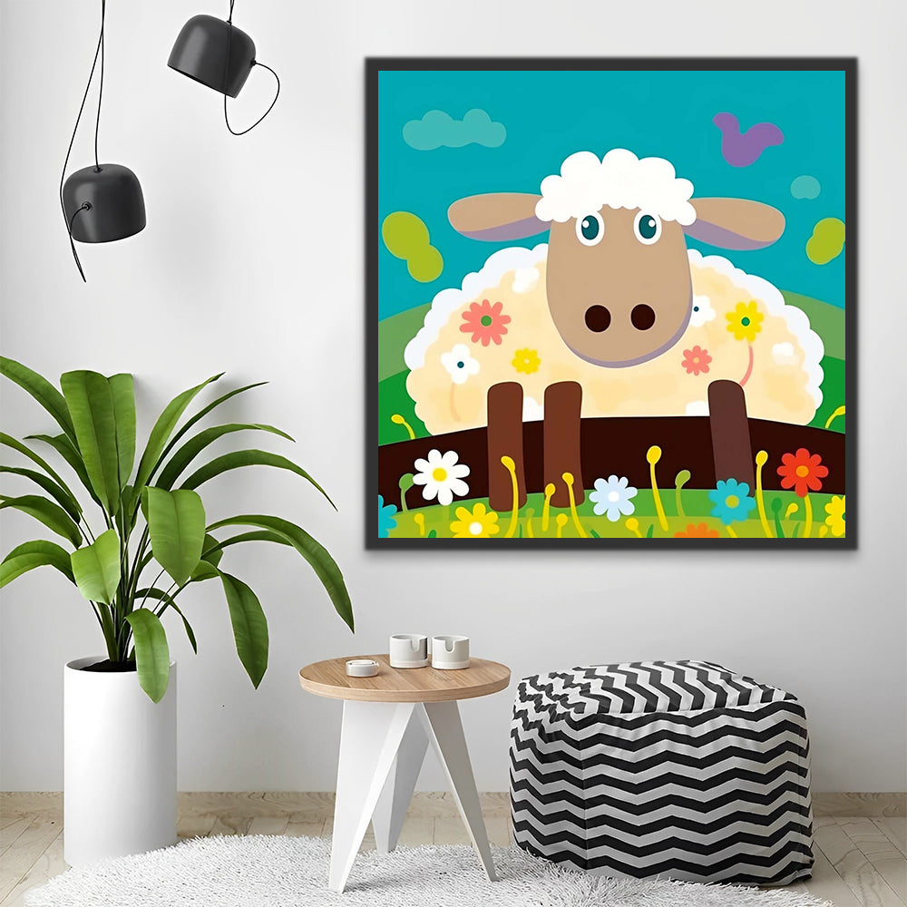 Cartoon Sheep Paint by Numbers for Kids