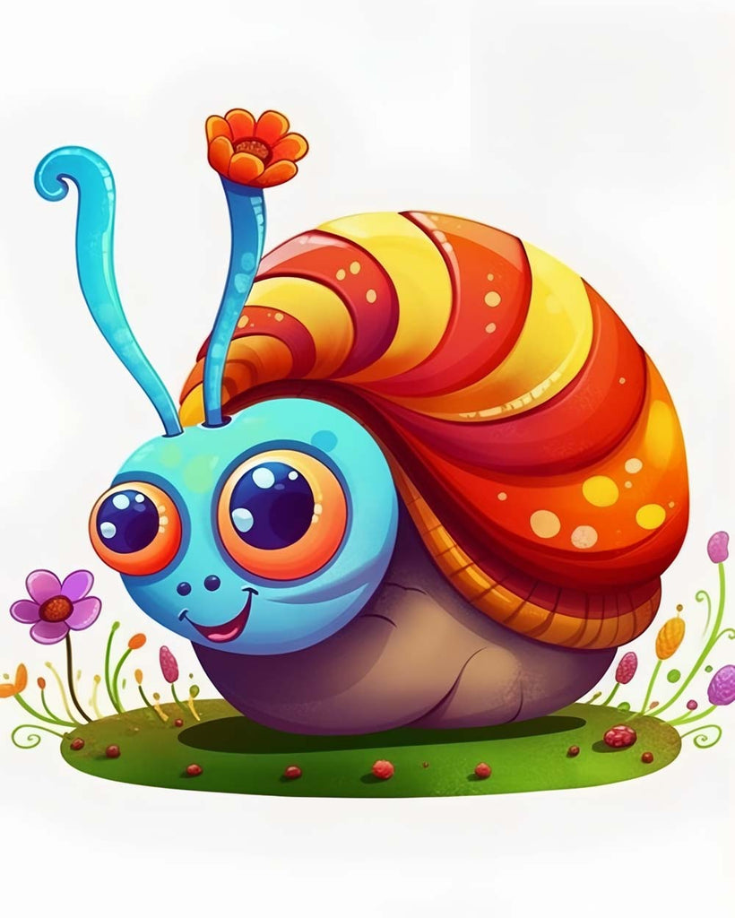 Cartoon Snail Paint by Numbers for Kids