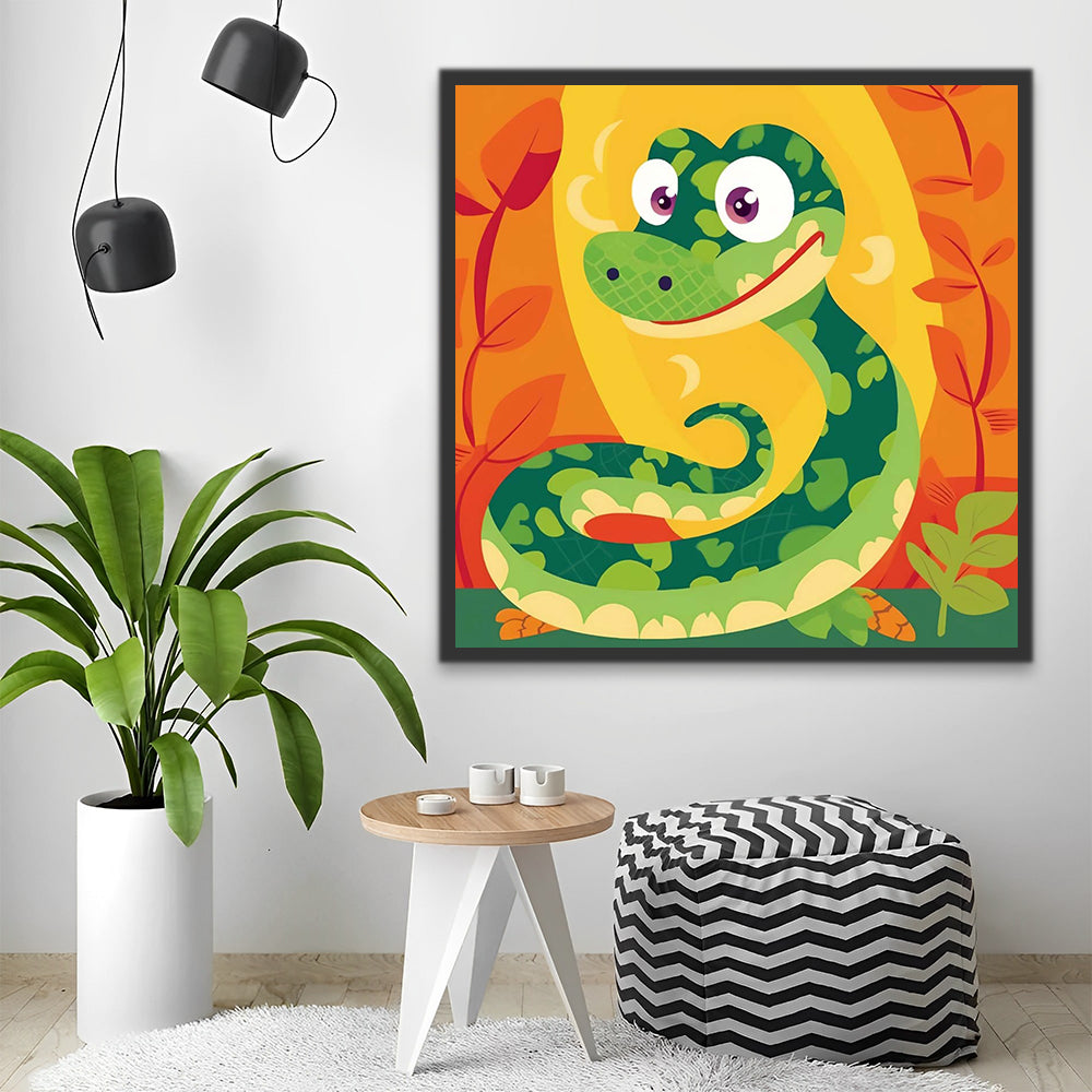 Cartoon Snake Paint by Numbers for Kids