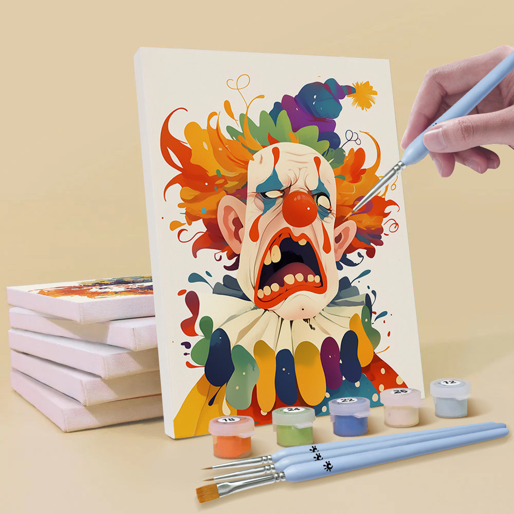 Cartoon Style Clown 6 Pieces Mini Paint by Numbers