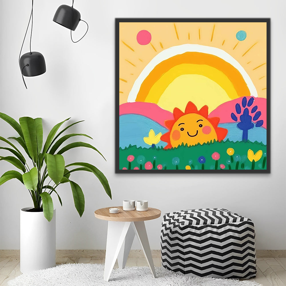 Cartoon Sunshine Paint by Numbers for Kids