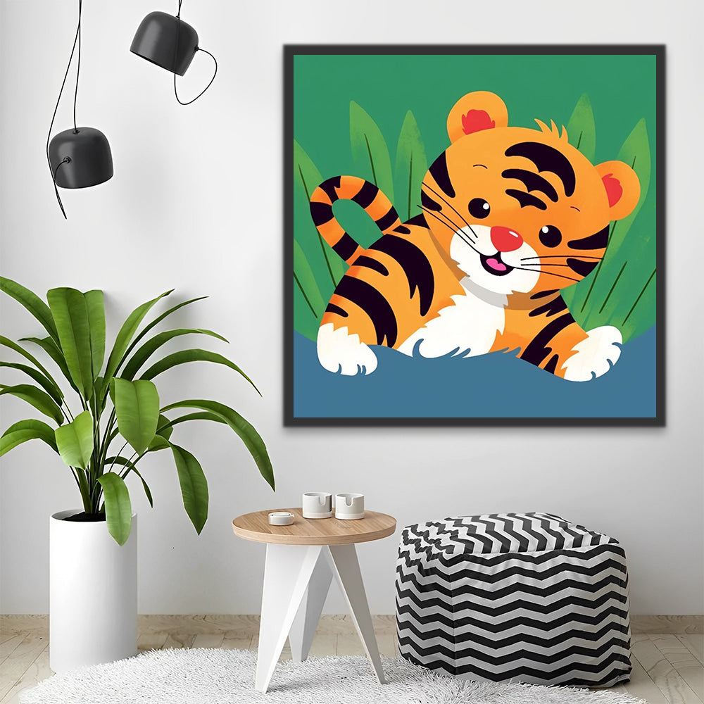 Cartoon Tiger Paint by Numbers for Kids