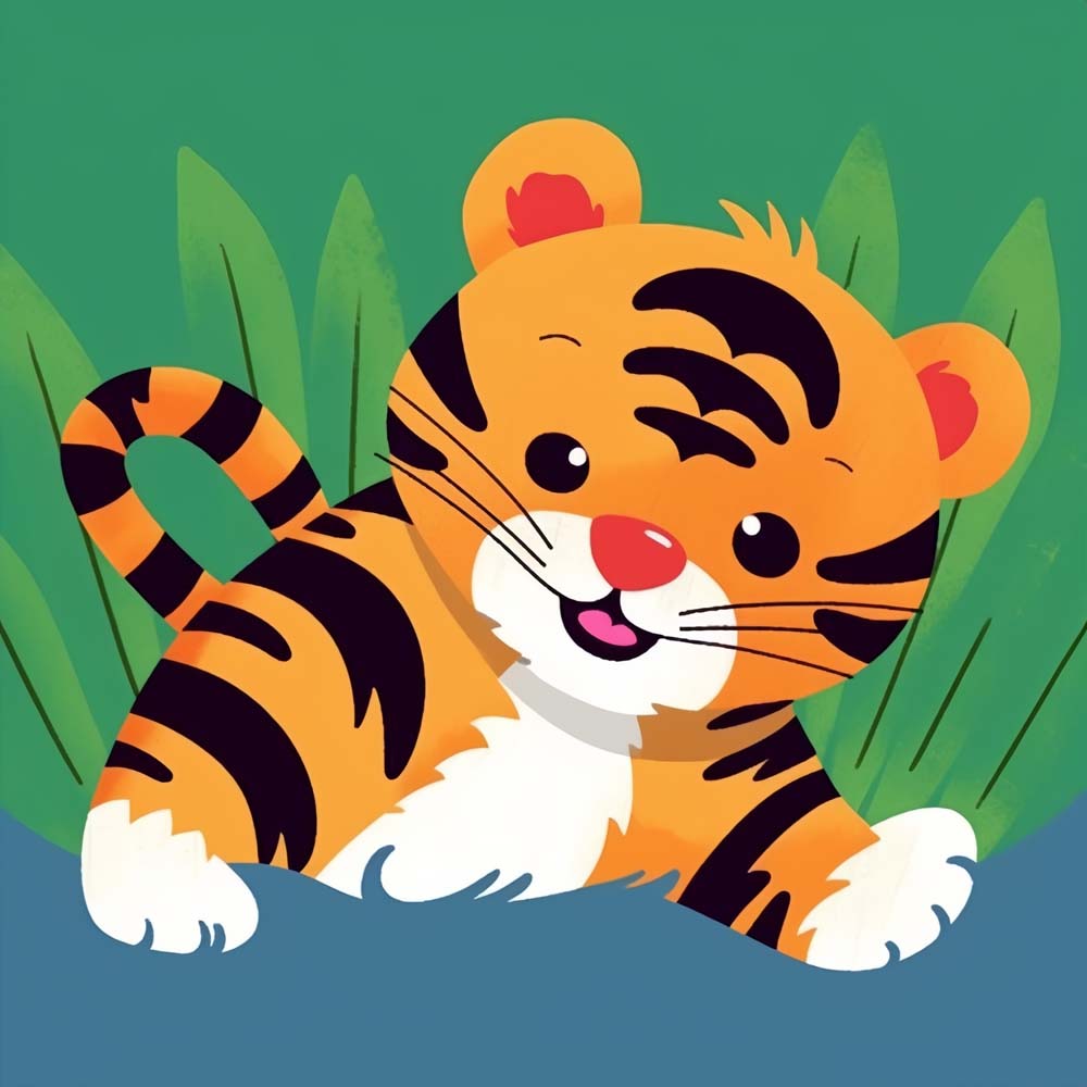 Cartoon Tiger Paint by Numbers for Kids