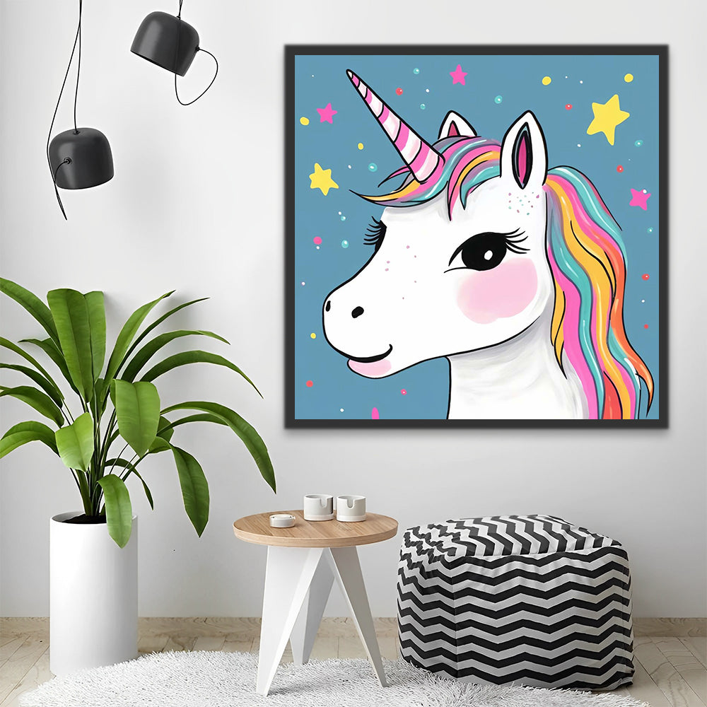 Cartoon Unicorn and Star Paint by Numbers for Kids