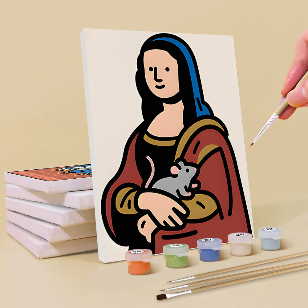 Cartoon Version of World Famous Paintings 6 Pieces Mini Paint by Numbers