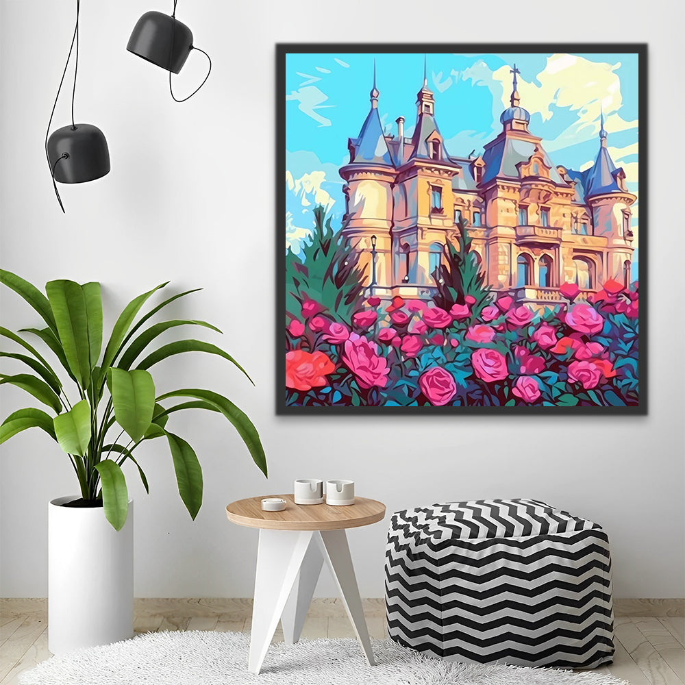 Castle and Roses Paint by Numbers