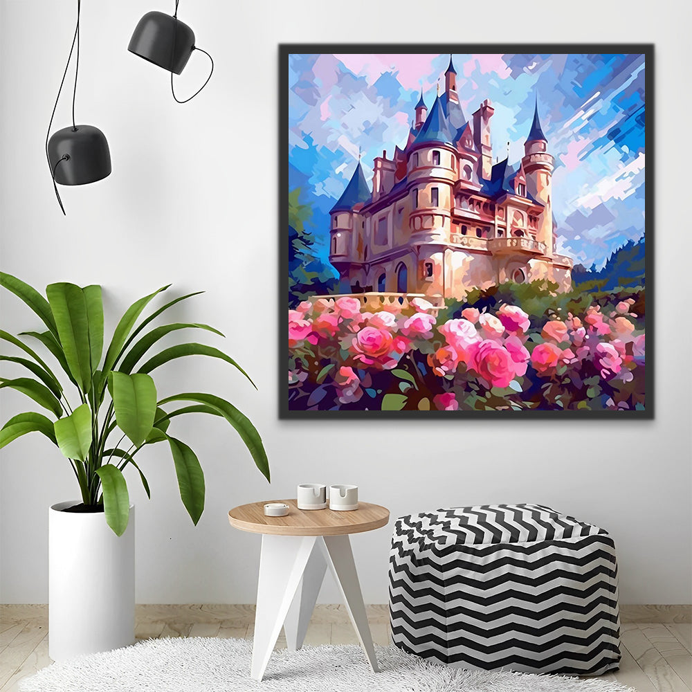 Castle and Roses Paint by Numbers