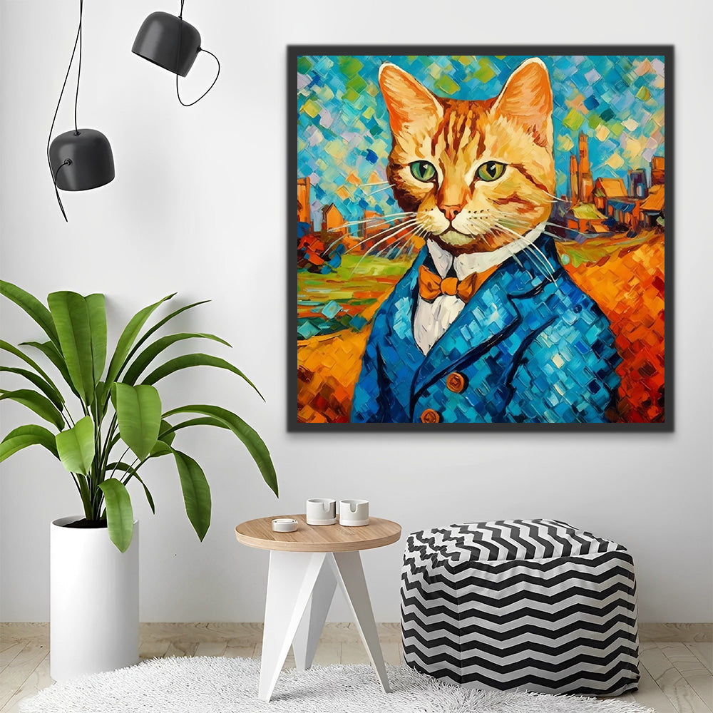 Cat Gentleman Paint by Numbers