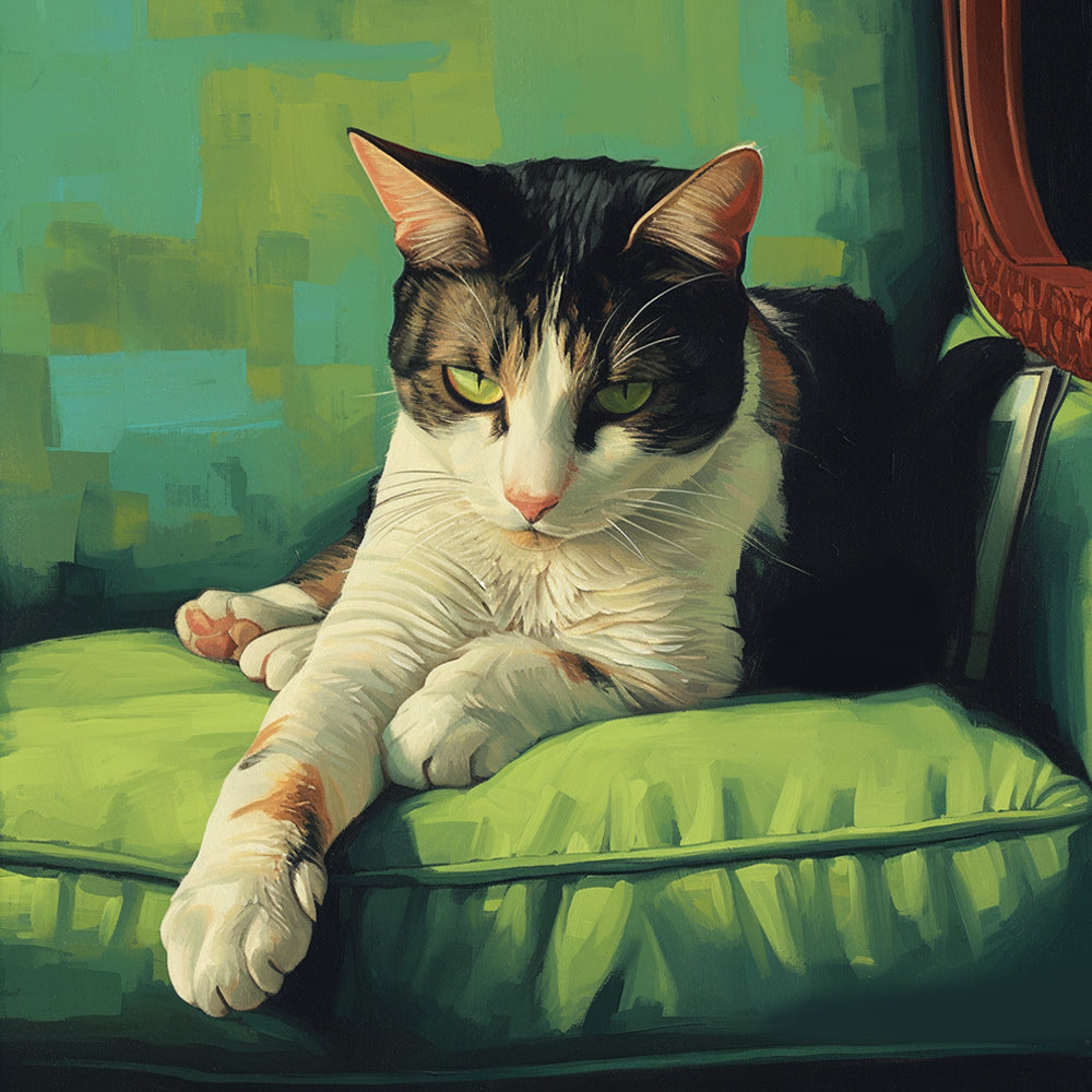 Cat with Green Eyes Paint by Numbers