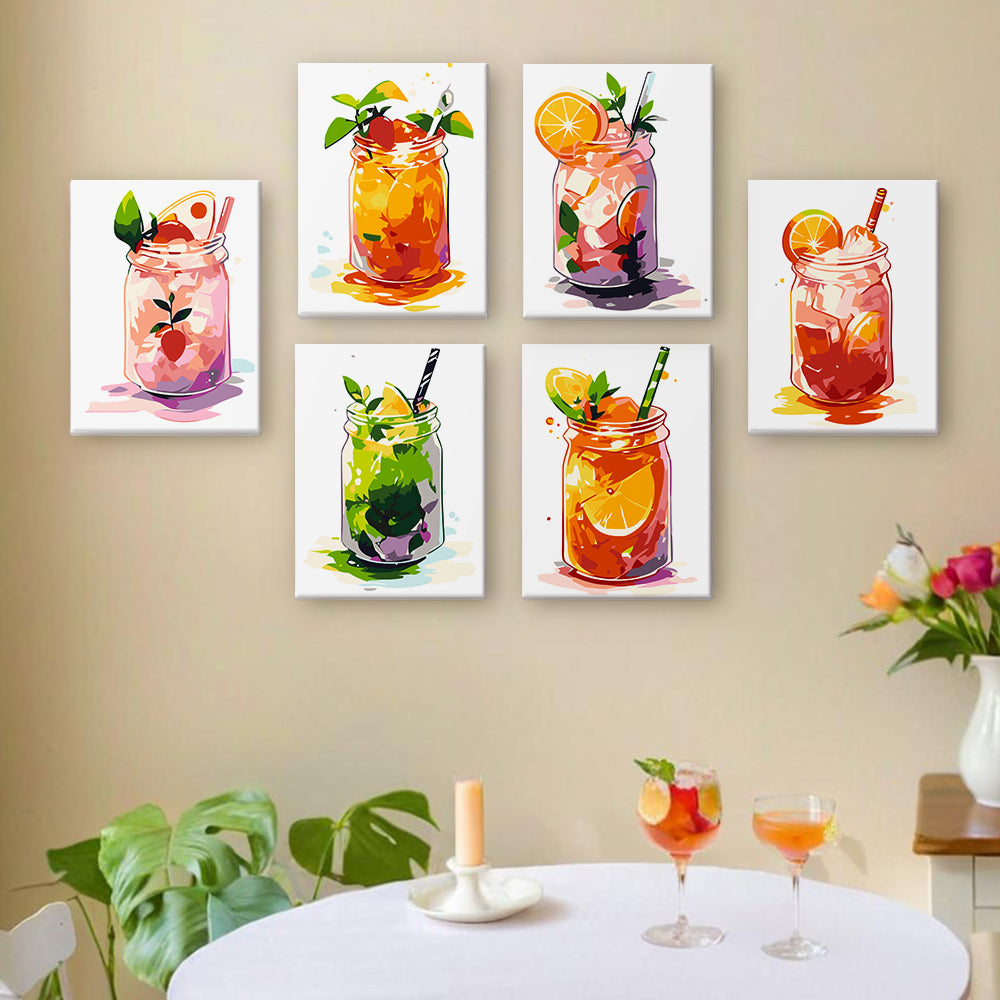 Chilled Canned Juice 6 Pieces Mini Paint by Numbers