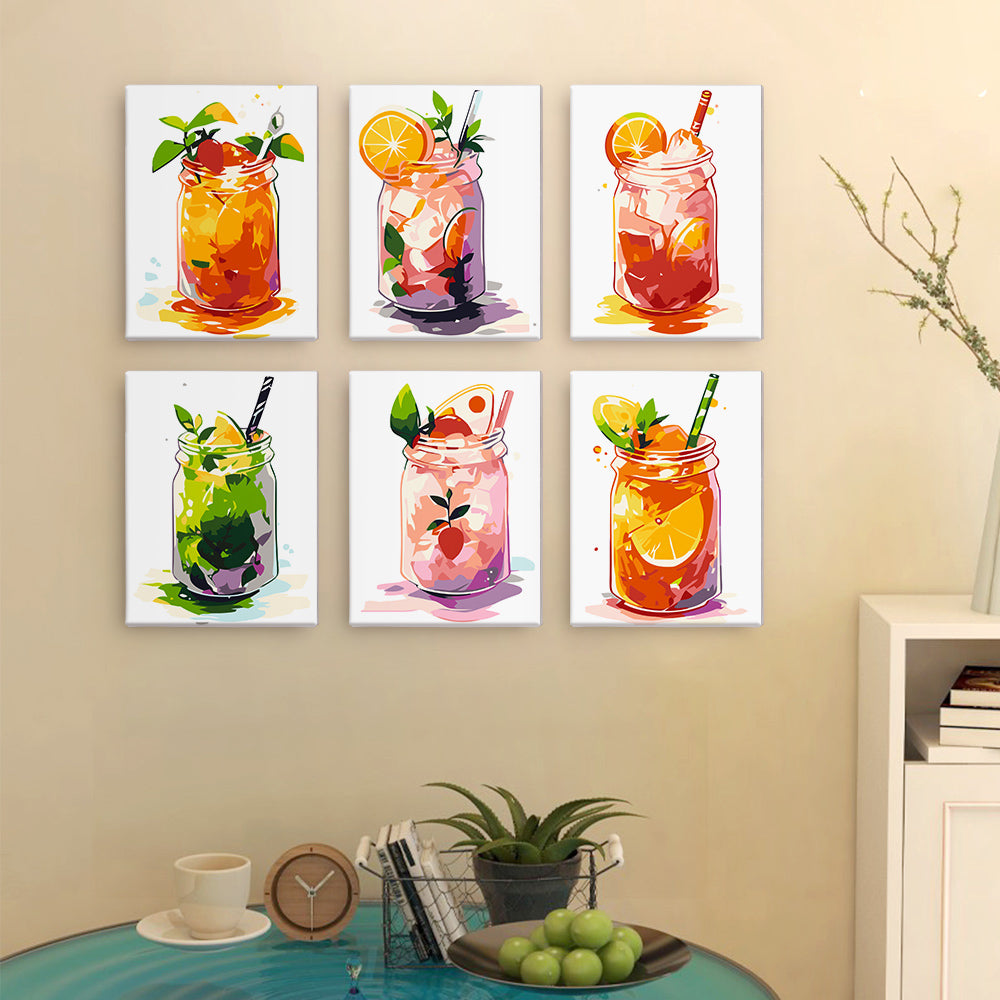 Chilled Canned Juice 6 Pieces Mini Paint by Numbers