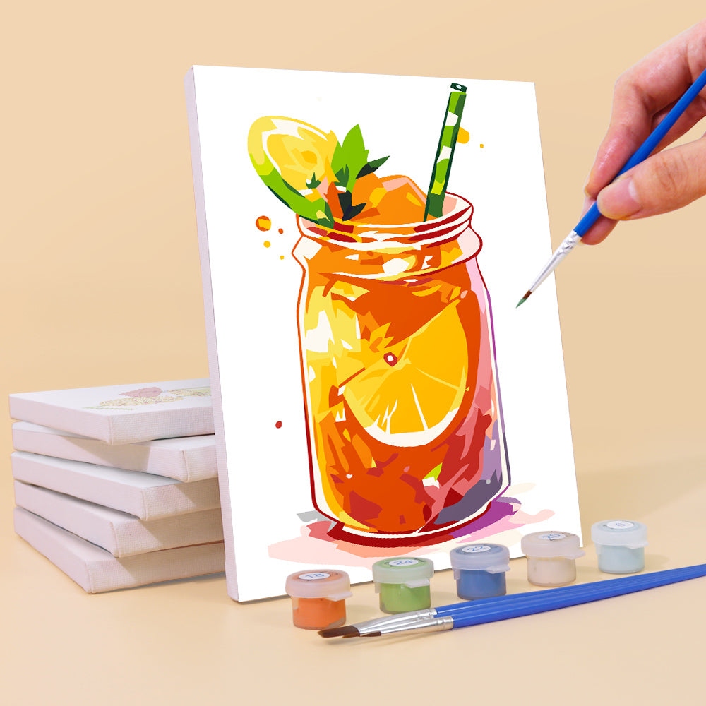 Chilled Canned Juice 6 Pieces Mini Paint by Numbers