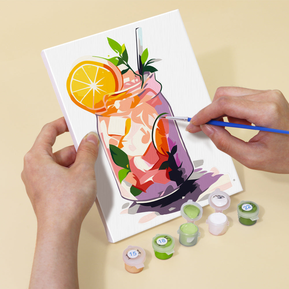 Chilled Canned Juice 6 Pieces Mini Paint by Numbers