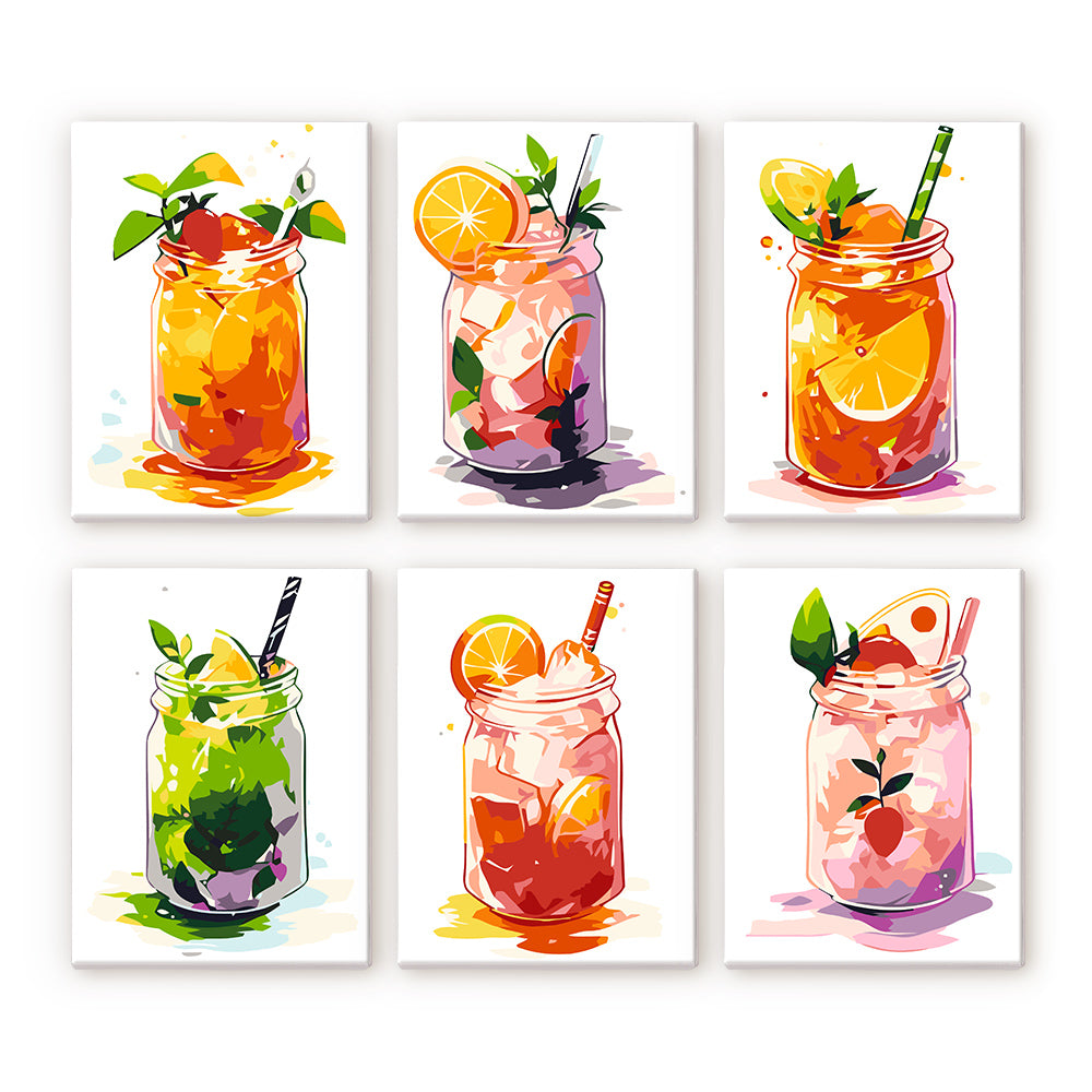 Chilled Canned Juice 6 Pieces Mini Paint by Numbers