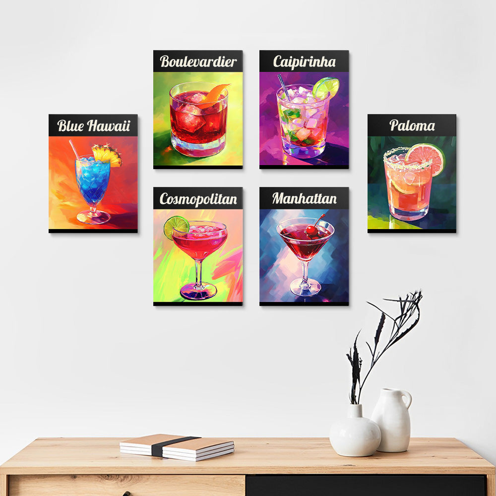 Chilled Cocktail 6 Pieces Mini Paint by Numbers