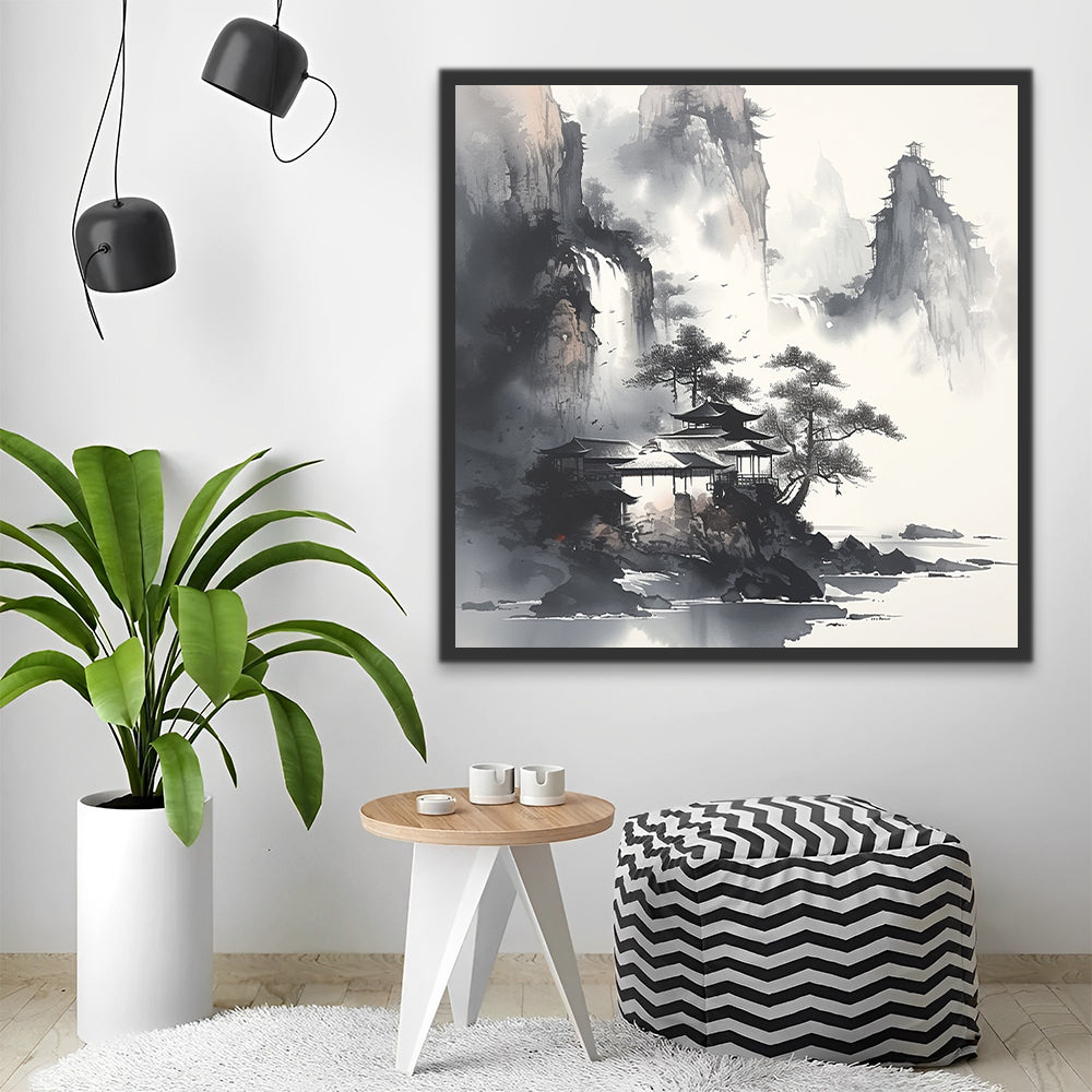 Chinese Landscape Painting Paint by Numbers