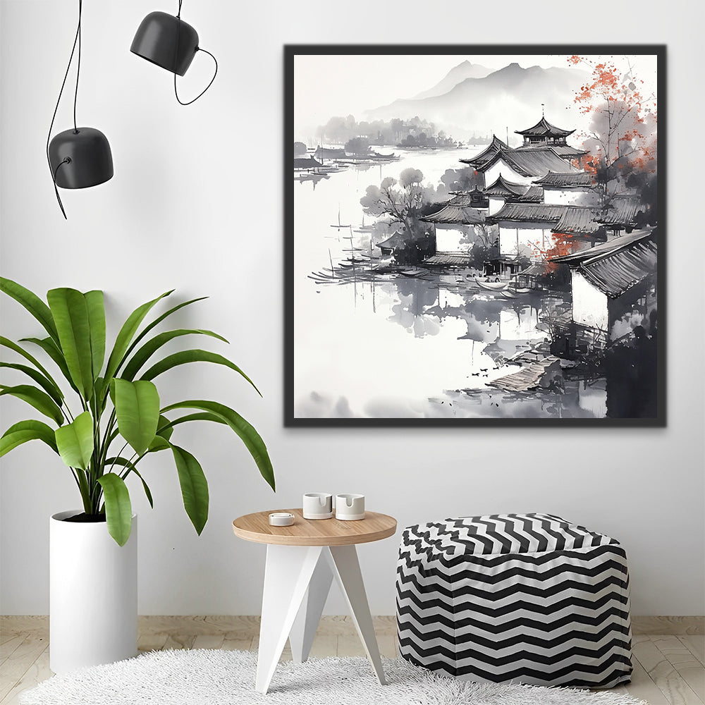 Chinese Landscape Painting Paint by Numbers