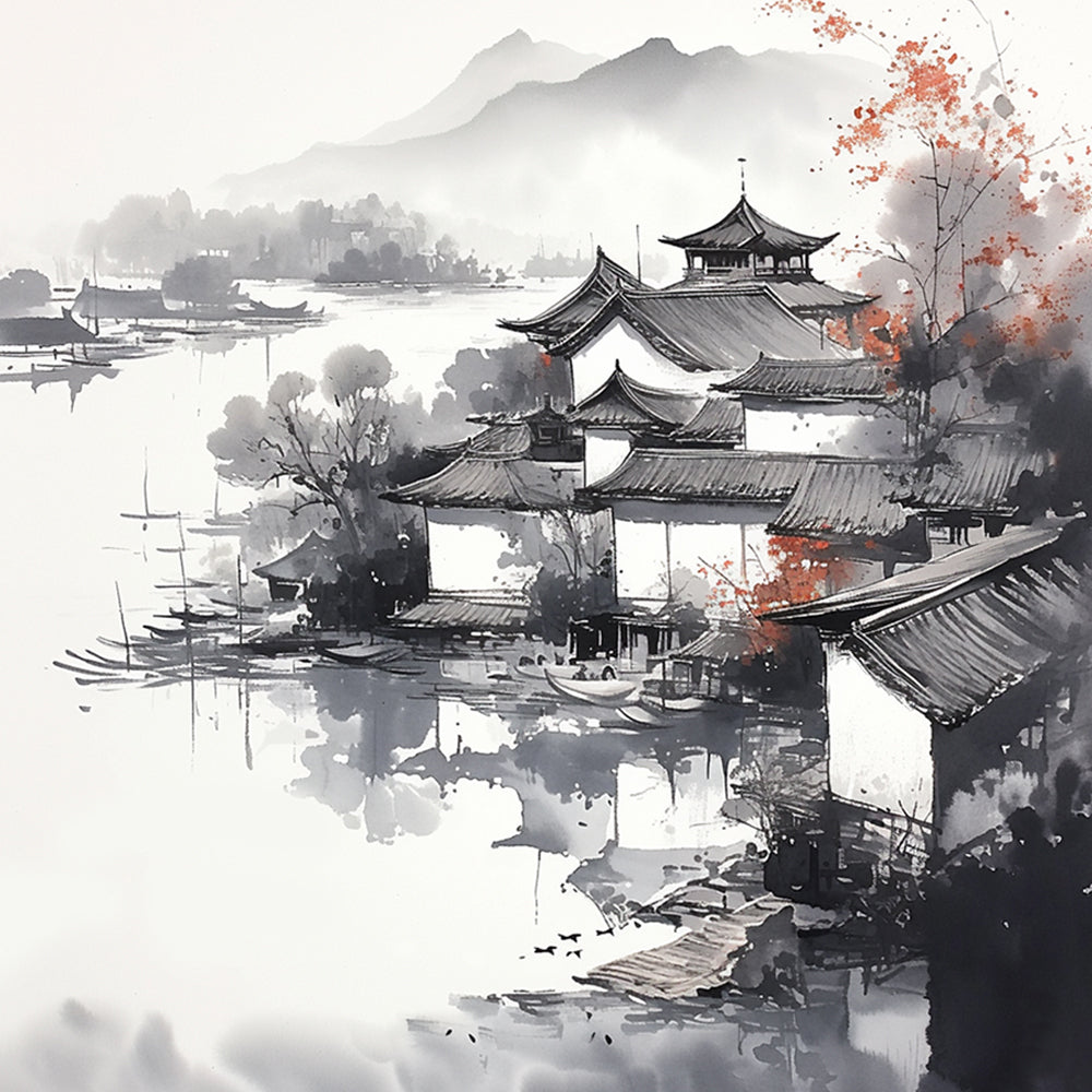 Chinese Landscape Painting Paint by Numbers