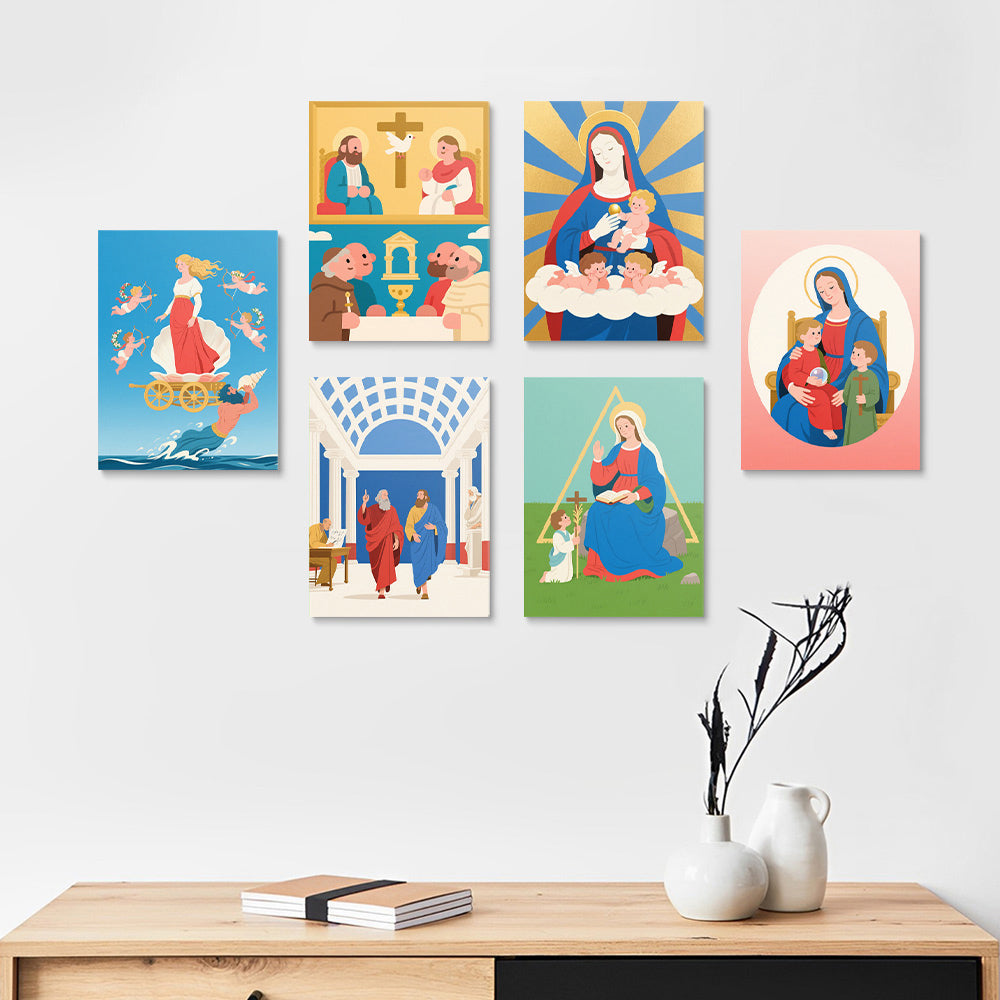 Christian Mythology 6 Pieces Mini Paint by Numbers