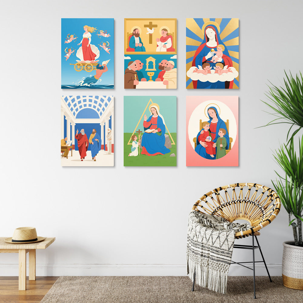 Christian Mythology 6 Pieces Mini Paint by Numbers
