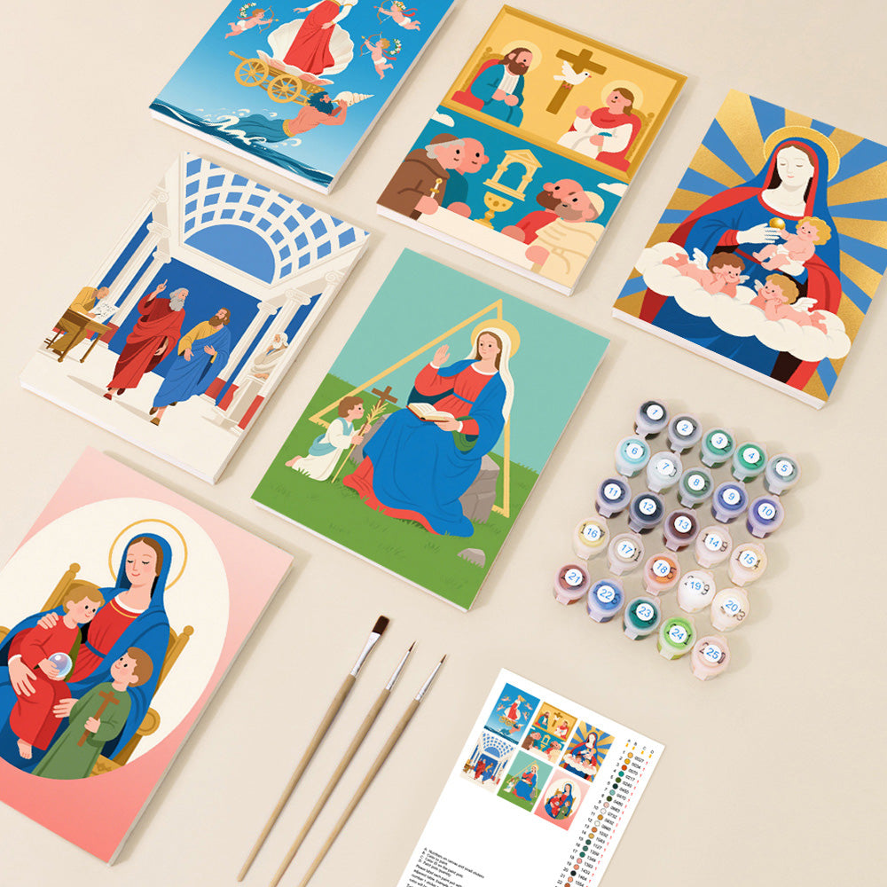 Christian Mythology 6 Pieces Mini Paint by Numbers
