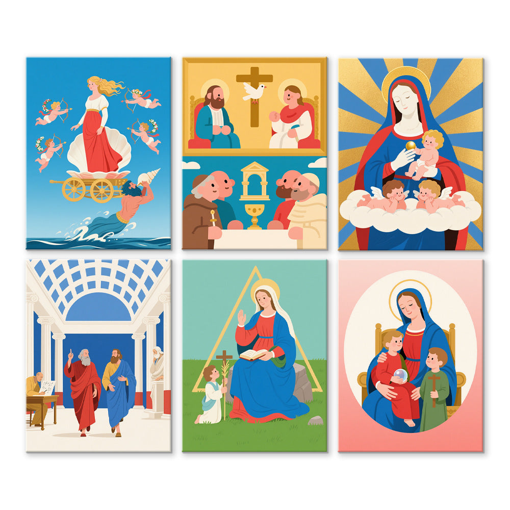 Christian Mythology 6 Pieces Mini Paint by Numbers