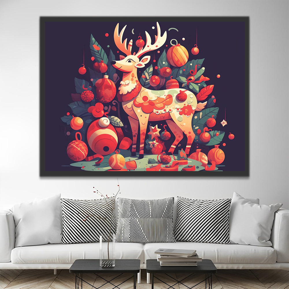 Christmas Elk Paint by Numbers