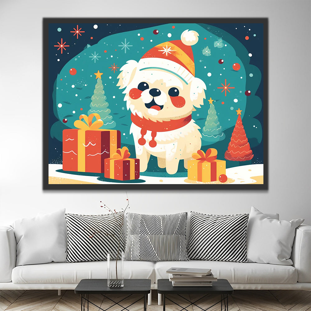 Christmas Gifts and Dog Paint by Numbers for Kids