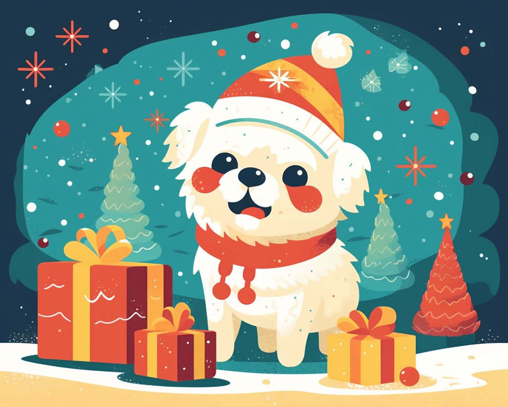 Christmas Gifts and Dog Paint by Numbers for Kids