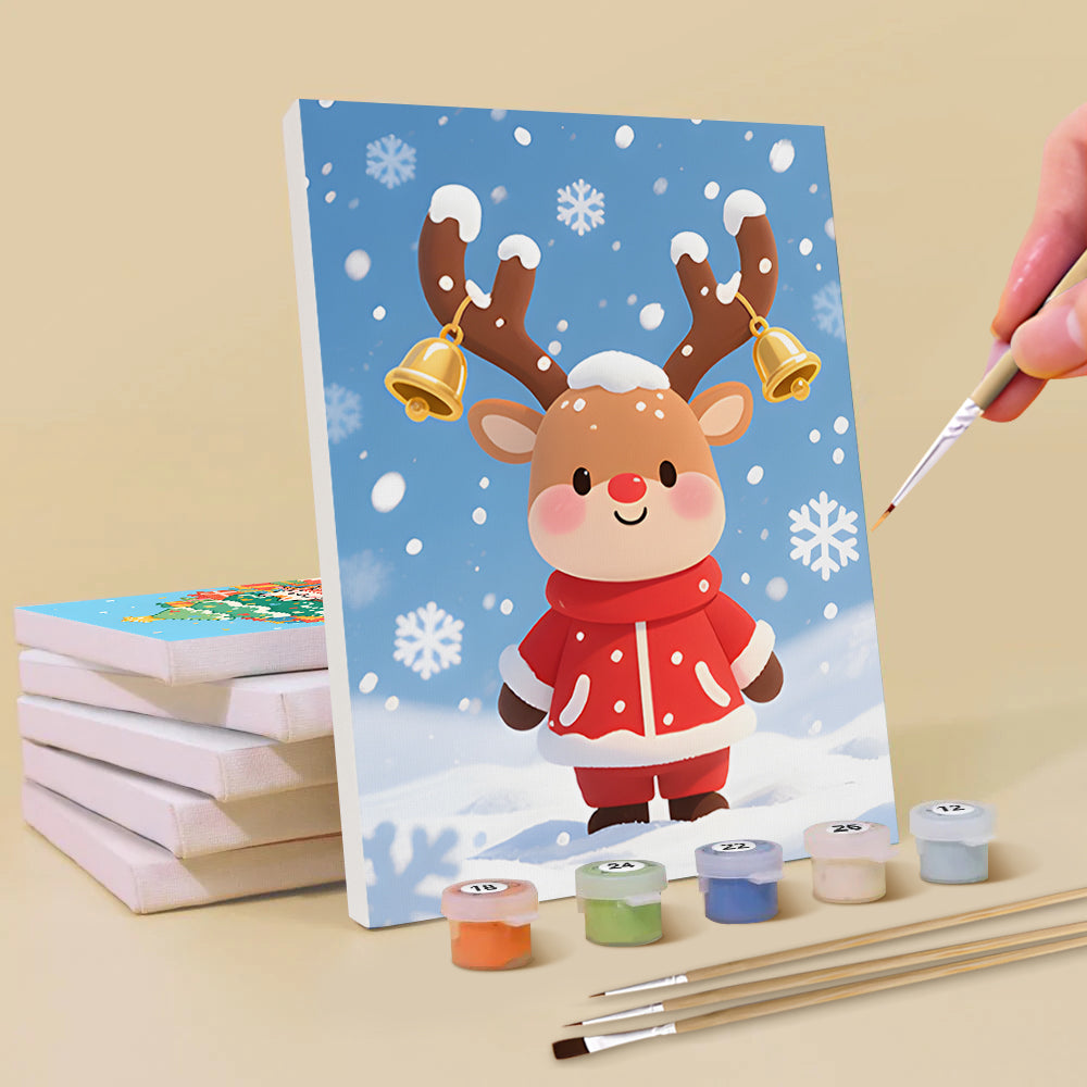 Christmas Gifts and Snowflakes 6 Pieces Mini Paint by Numbers