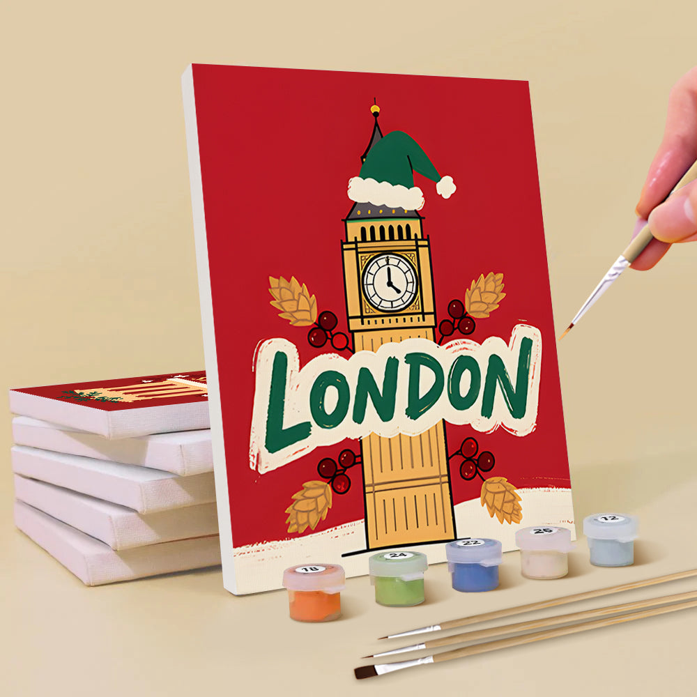 Christmas in Developed Countries 6 Pieces Mini Paint by Numbers