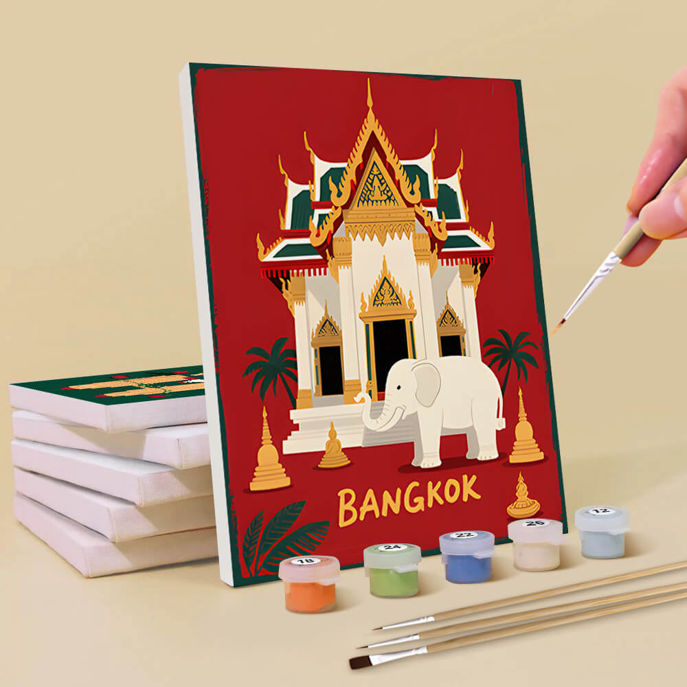 Christmas in Famous Cities 6 Pieces Mini Paint by Numbers