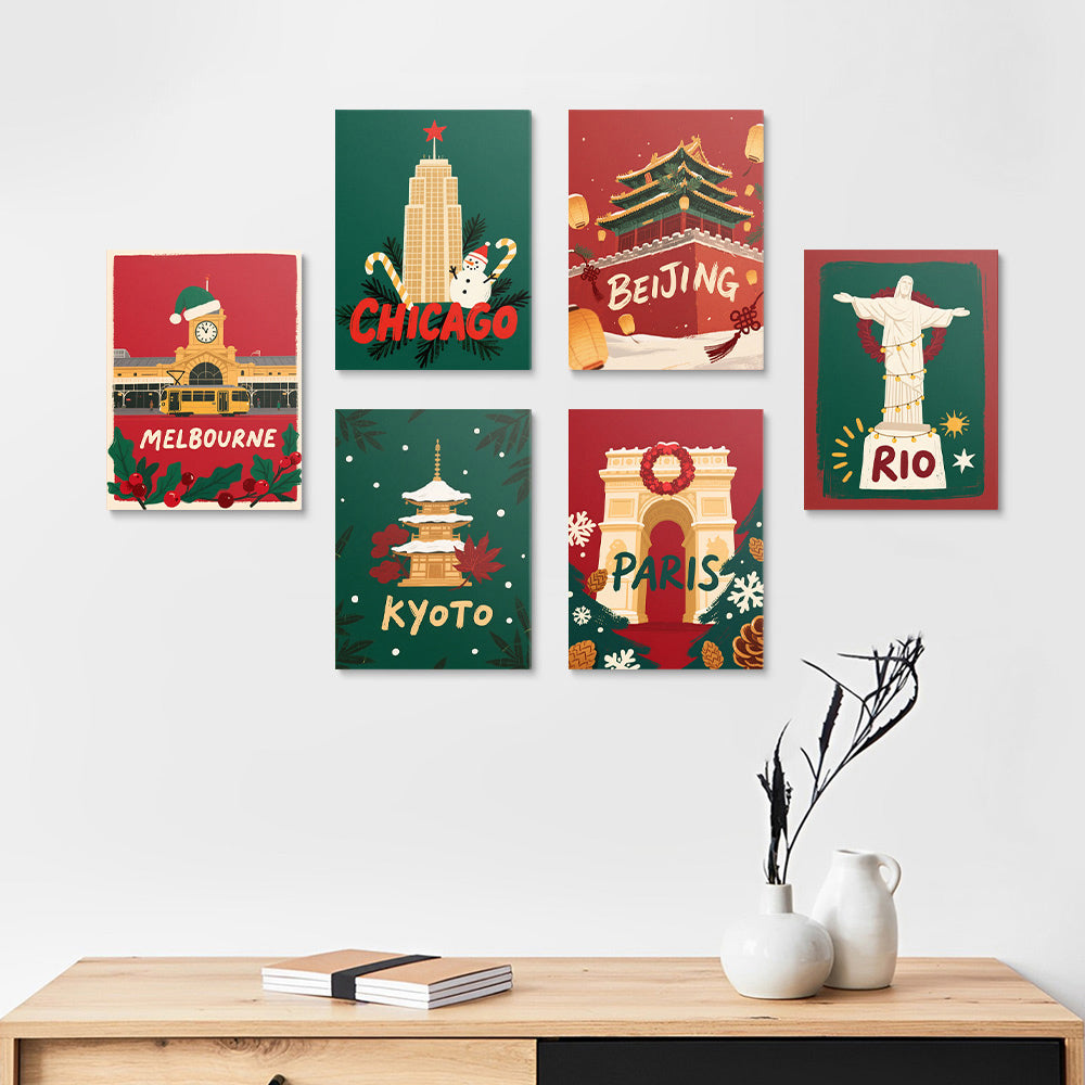 Christmas in the Capital City 6 Pieces Mini Paint by Numbers
