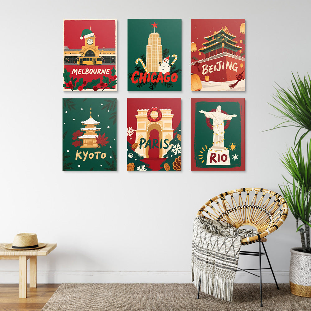 Christmas in the Capital City 6 Pieces Mini Paint by Numbers