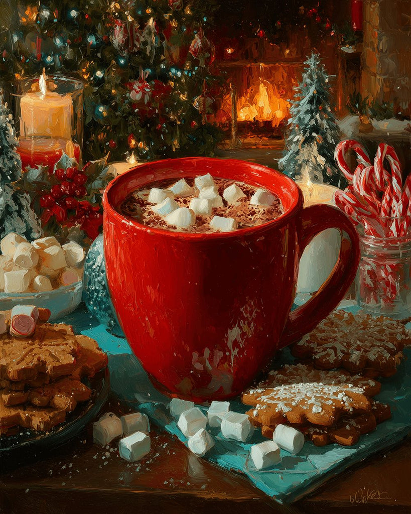 Christmas Marshmallow Coffee Paint by Numbers