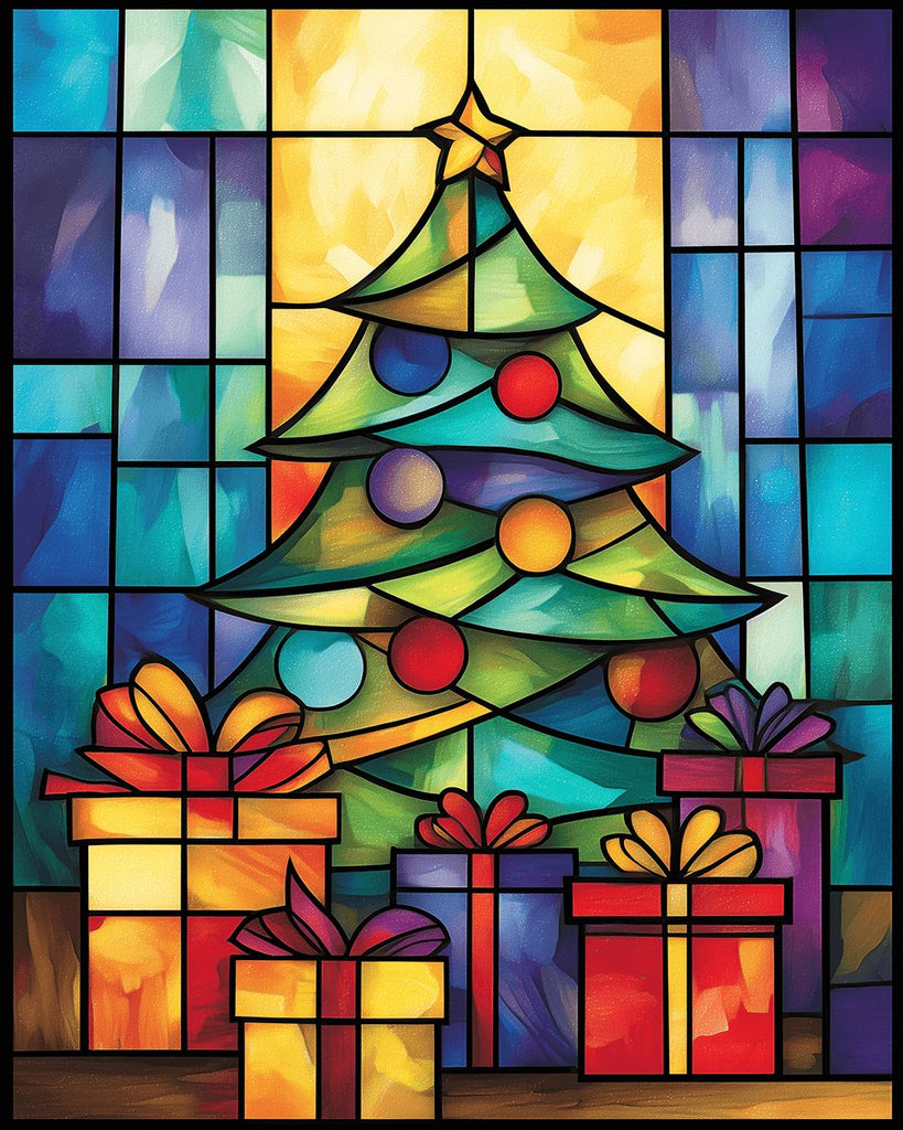 Christmas Tree and Gifts Paint by Numbers