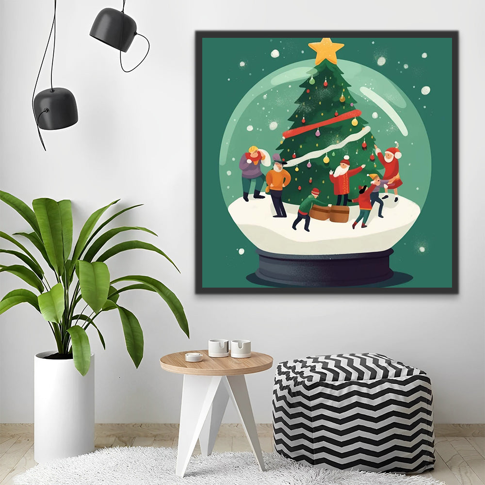 Christmas Tree in a Crystal Ball Paint by Numbers