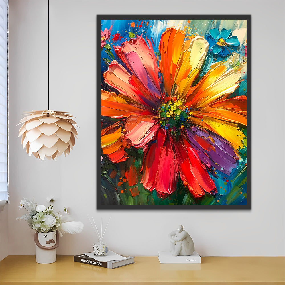 Chrysanthemum in Oil Painting Style Paint by Numbers